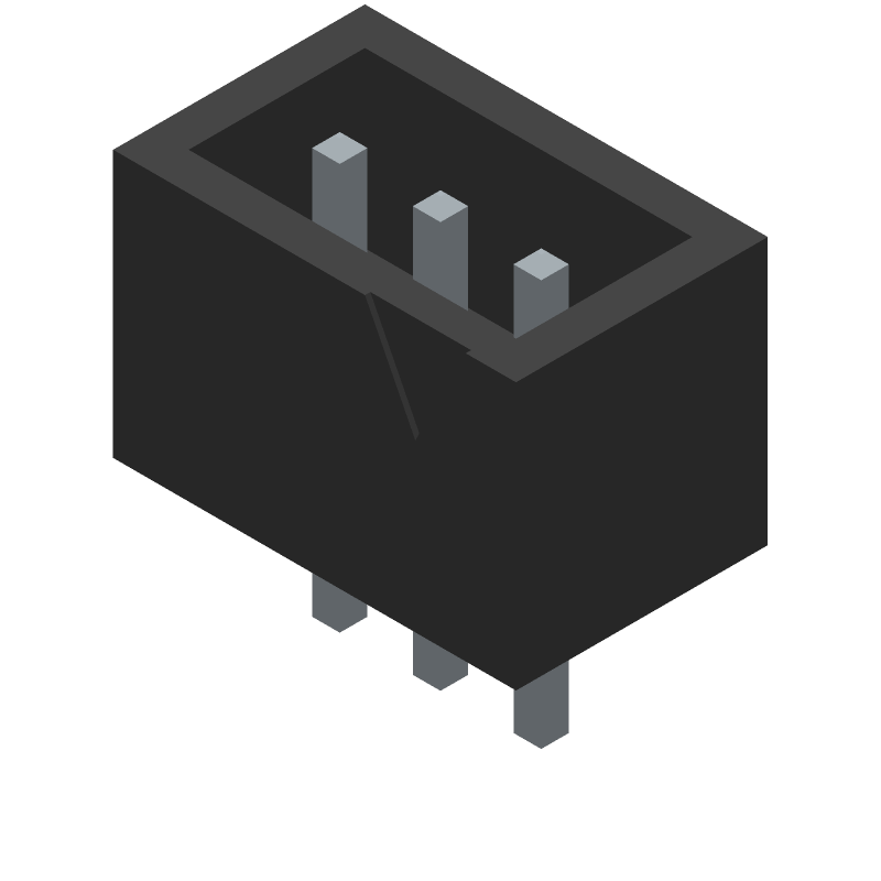 3 Pos 2mm Shrouded Header, Male, Straight, 3A, 250V, TH