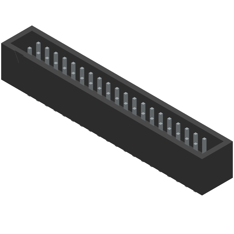 Conn Shrouded Header (4 Sides) HDR 40 POS 2.54mm Solder ST Top Entry Thru-Hole