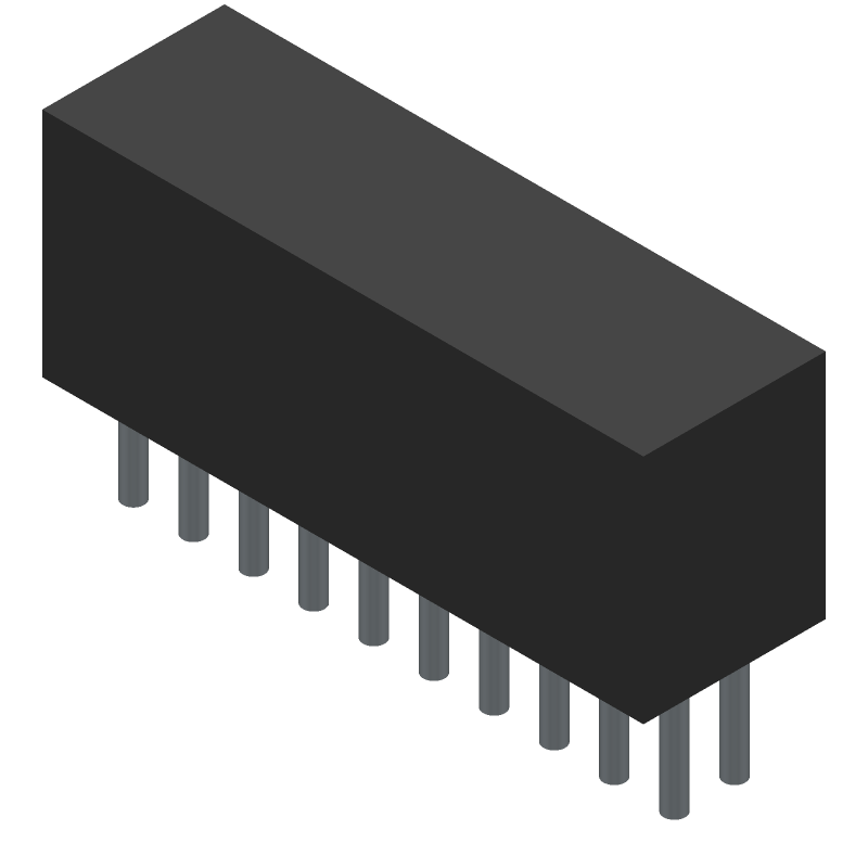 20 Pos 2.54mm Pitch Shrouded Header, Straight, Thru-Hole, Gold Plated