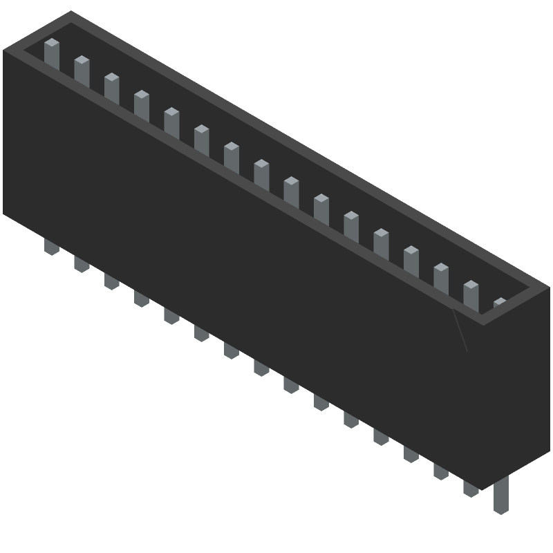 Board Connector, 16 Contact(s), 1 Row(s), Male, Straight, 0.1 inch Pitch, Solder Terminal, Polarized Lck, Red Insulator, Receptacle,