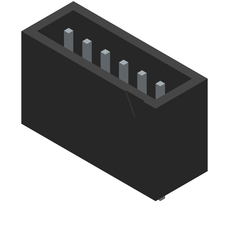 6 Pos 1 Row Male Header, 2.54mm Pitch, Solder, 3A, 350V