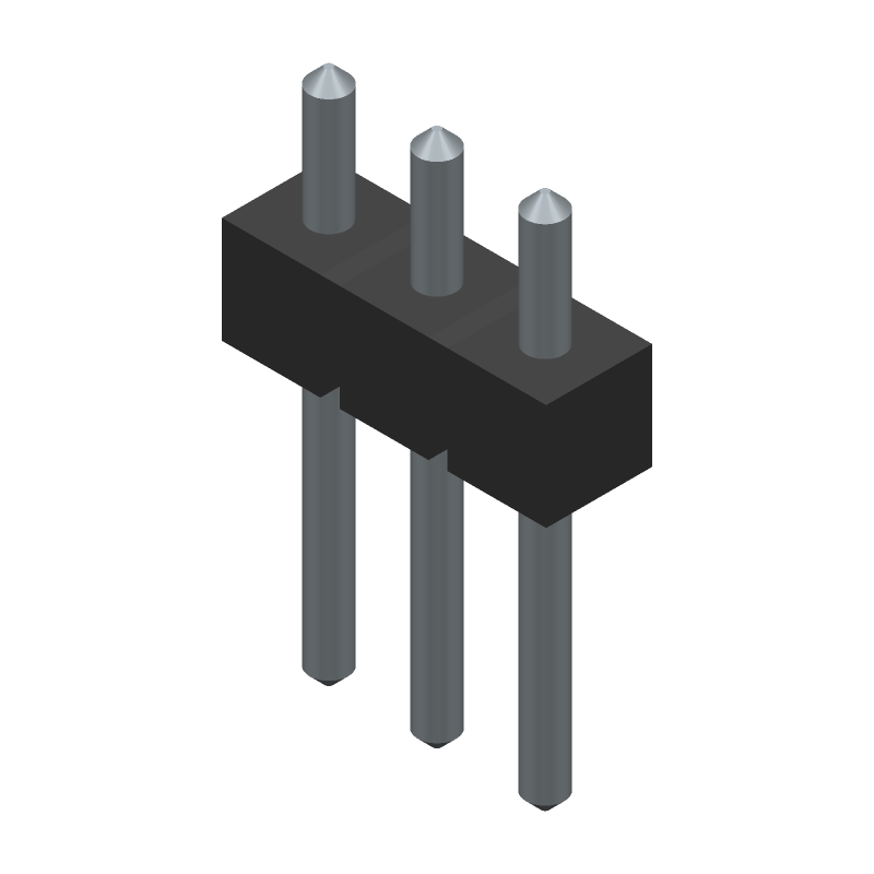 3 Pos Male Header, 1 Row, 2.54mm Pitch, Solder, 3A, 350V