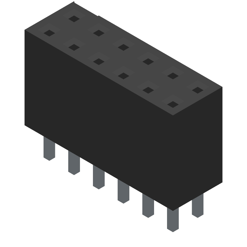 Board Connector, 12 Contact(s), 2 Row(s), Female, Straight, Solder Terminal, Socket,