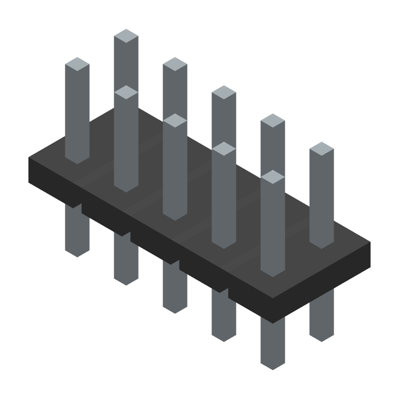 10 Pos 2mm Header HDR, 2 Rows, Straight, Gold Plated Brass Pins