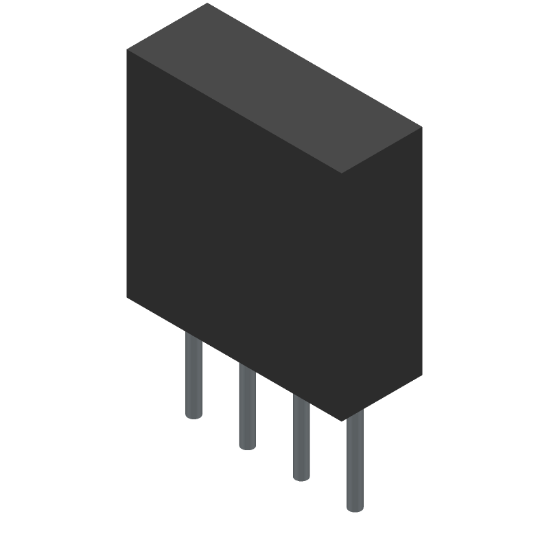 SPST Relay, 12VDC Coil, 0.5A/200VDC Contact, SIP, Through Hole