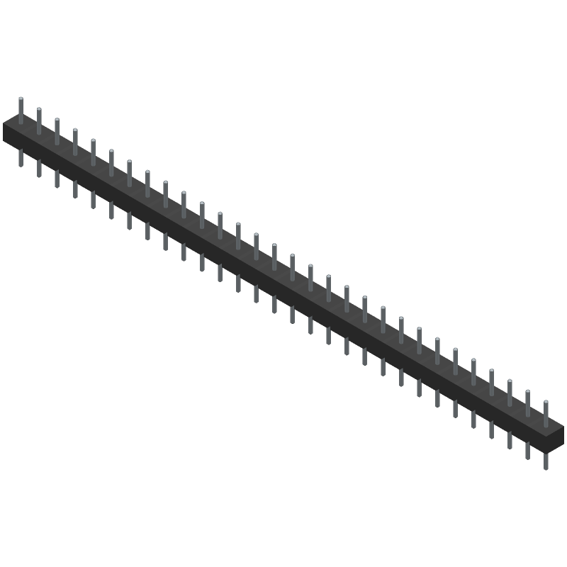 Conn Unshrouded Header HDR 30 POS 2.54mm Solder ST Top Entry Thru-Hole Tube