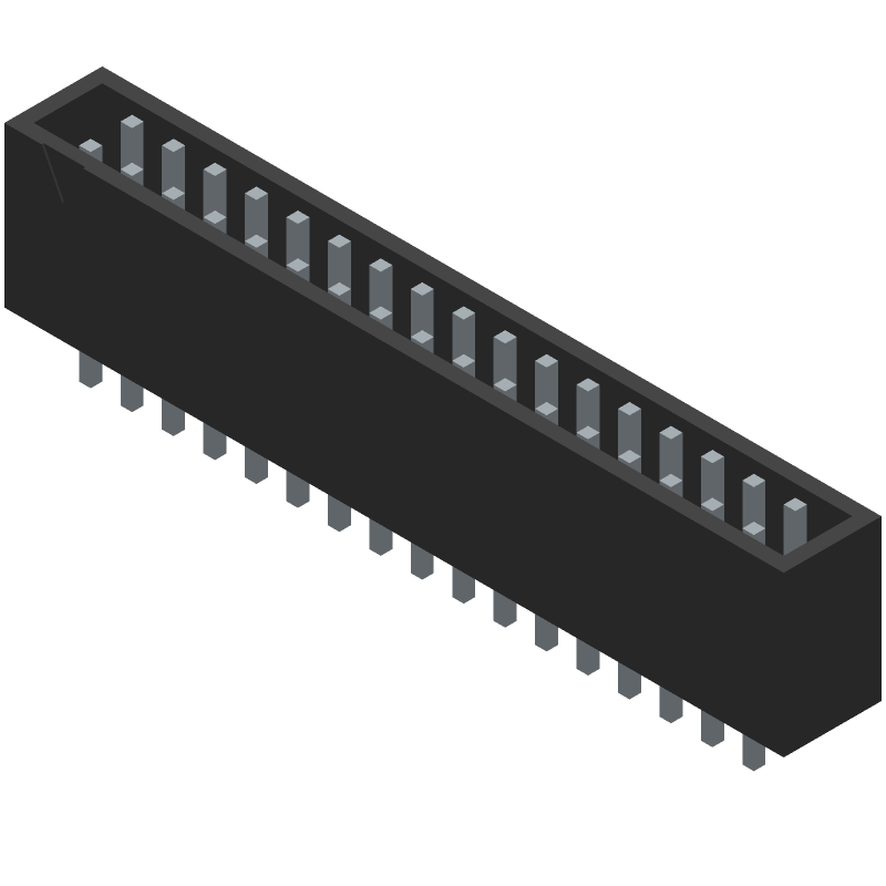 Board Connector, 34 Contact(s), 2 Row(s), Female, Straight, 0.1 inch Pitch, Solder Terminal, Locking, Black Insulator, Receptacle, ROHS COMPLIANT