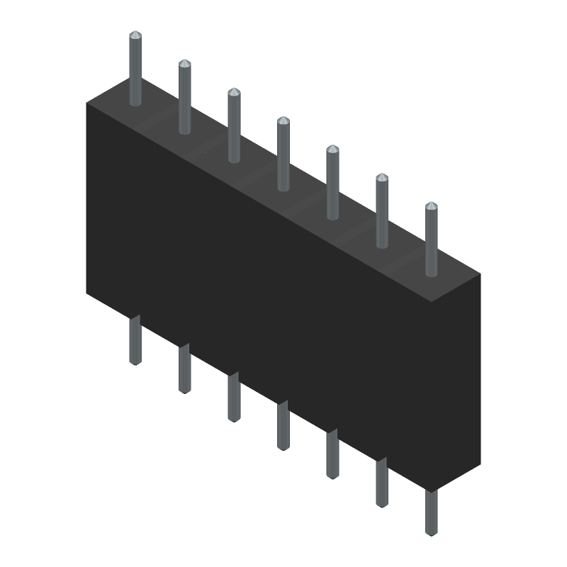 Conn Unshrouded Header HDR 7 POS 2.54mm Solder ST Top Entry Thru-Hole Tube
