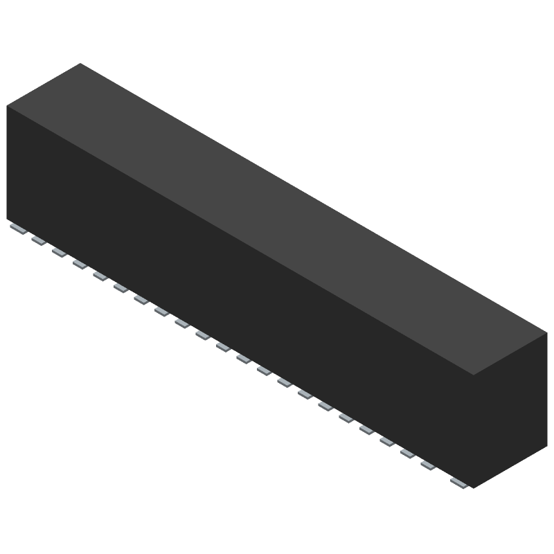 40 Pos 1 Row 1mm Pitch Receptacle Connector, Gold Plated