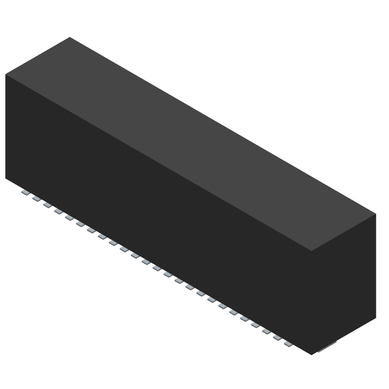 50 Pos 2 Row RA Header, 1mm Pitch, Gold, SMT