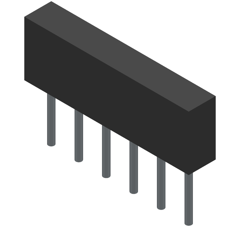 Isolated Resistor Network, Thick Film, 2.2kR, 2%, 100V, SIP, 300mW
