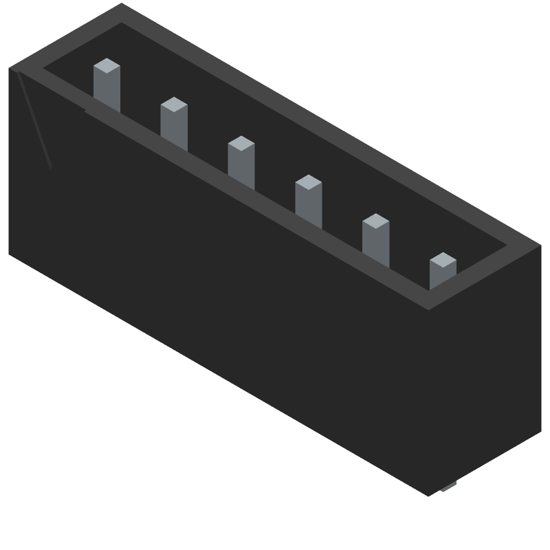 Conn Shrouded Header HDR 6 POS 5mm Solder ST Thru-Hole