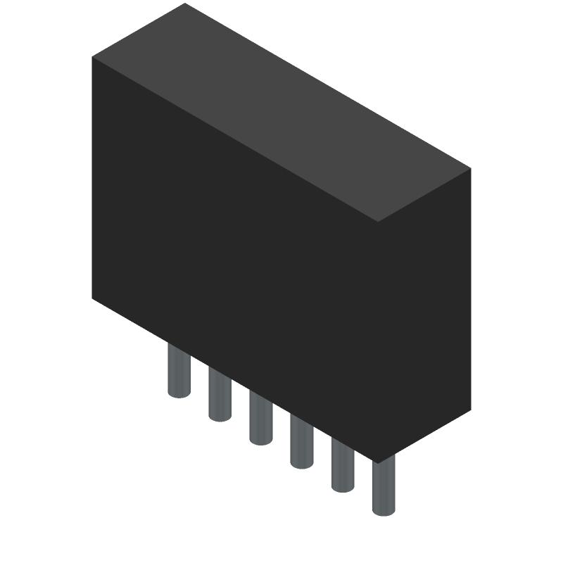 6 Pos 2.5mm RA Solder Header, Male Pin, 3A, 250V