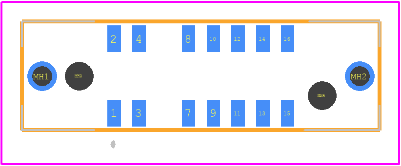MECF-08-01-L-DV-WT - SAMTEC PCB footprint - Other - Other - MECF-08-01-L-DV-WT-3