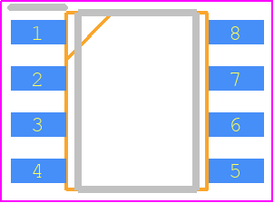 1646S08-U - THAT CORPORATION PCB footprint - Small Outline Packages - Small Outline Packages - 8-Pin SO