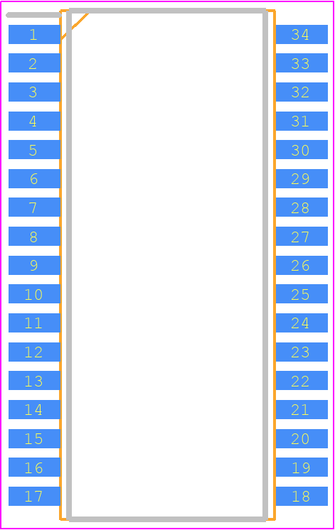 ST72F63BK2M1 - STMicroelectronics PCB footprint - Small Outline Packages - Small Outline Packages - 34-pin plastic small outline package, 300-mil width