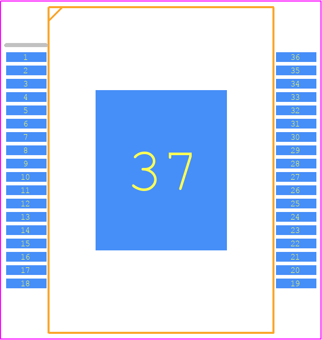 TB67S109AFNAG - Toshiba PCB footprint - Small Outline Packages - Small Outline Packages - P-HSSOP36-1116-0.65-001