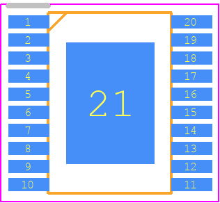 LM26003MHX/NOPB - Texas Instruments PCB footprint - Small Outline Packages - Small Outline Packages - PWP0020A _2021