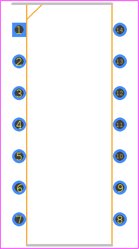 340P14-U - THAT CORPORATION PCB footprint - Dual-In-Line Packages - Dual-In-Line Packages - DIP14_2025