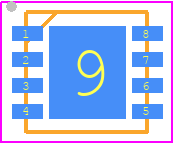 BMD101 - NeuroSky PCB footprint - Small Outline No-lead - Small Outline No-lead - SON8-3mm x 3mm x 0.6mm