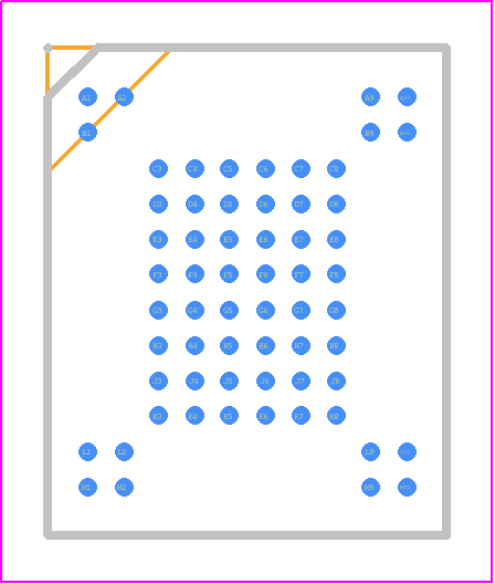 H27U1G8F2BFR-BC - Hynix PCB footprint - BGA - BGA - 63-ball FBGA - 9 x 11 ball array 0.8mm pitch