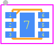 SKY13370-374LF - Skyworks PCB footprint - Small Outline No-lead - Small Outline No-lead - 6PIN DFn