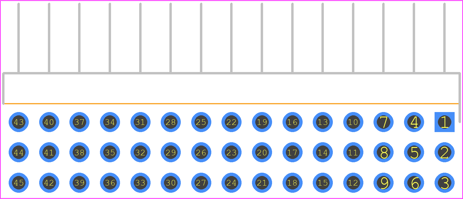 HTSW-115-08-F-T-RA - SAMTEC PCB footprint - Header, Unshrouded - Right Angle PTH Pin - Header, Unshrouded - Right Angle PTH Pin - HTSW-115-08-F-T-RA