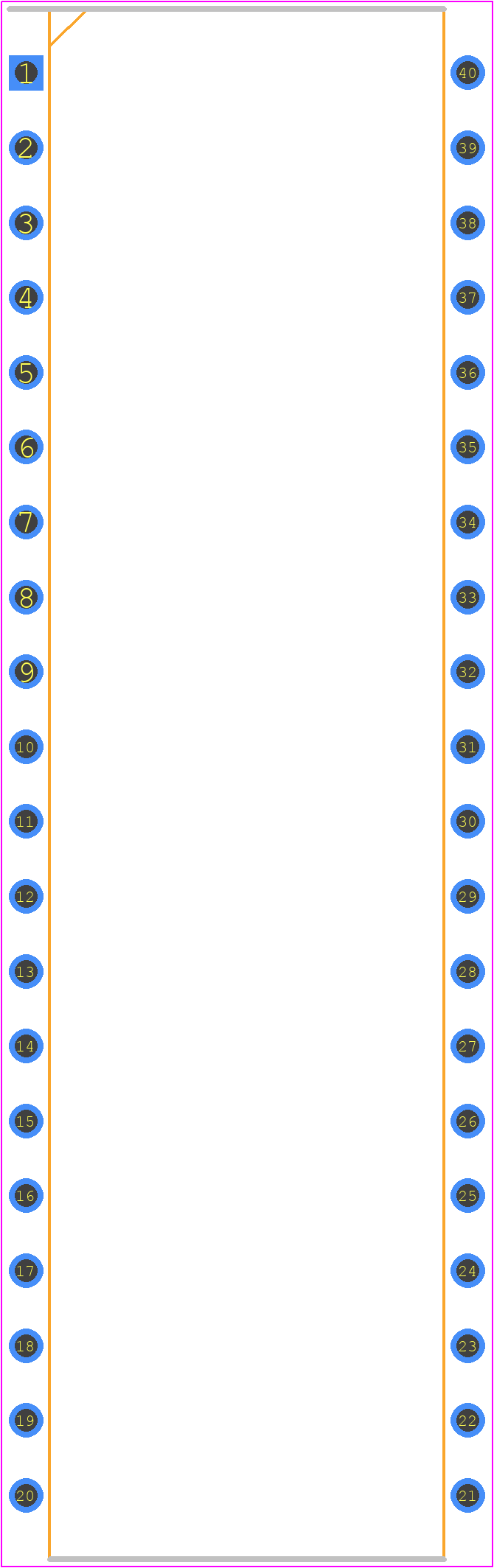M27C4002-10F1 - STMicroelectronics PCB footprint - Dual-In-Line Packages - Dual-In-Line Packages - FDIP40W