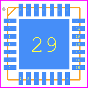 PIC32MX154F128B-I/MM - Microchip PCB footprint - Quad Flat No-Lead - Quad Flat No-Lead - 28 QFN