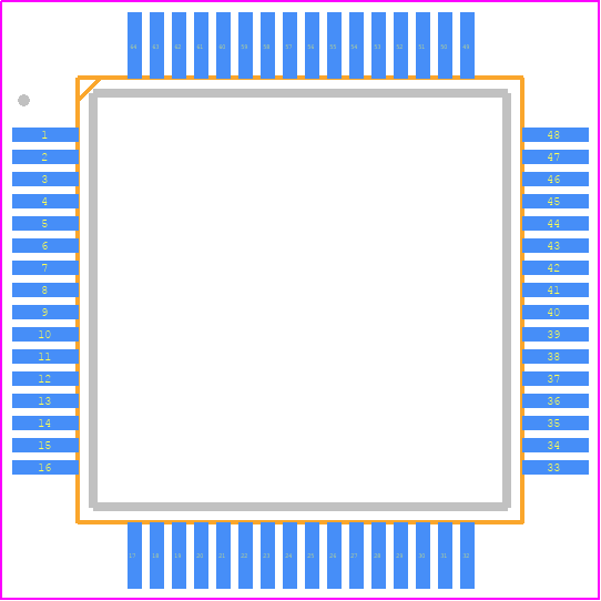 PIC32MX470F512HT-120/PT - Microchip PCB footprint - Quad Flat Packages - Quad Flat Packages - 64-Lead (10x10x1 mm) TQFP (Thin Quad Flatpack)
