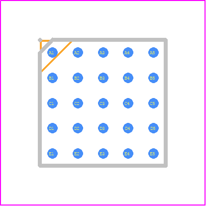 LTM4622AEV#PBF - Analog Devices PCB footprint - BGA - BGA - LGA Package 25-Lead (6.25mm × 6.25mm × 1.82mm)