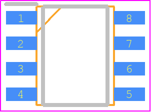 MAX4427CSA+T - Analog Devices PCB footprint - Small Outline Packages - Small Outline Packages - 8 SO