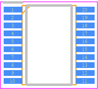 74LVC541AT20-13 - Diodes Incorporated PCB footprint - Small Outline Packages - Small Outline Packages - 20-TSSOP