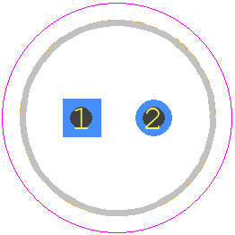 UST1H4R7MDD - Nichicon PCB footprint - Capacitor, Polarized Radial Diameter - Capacitor, Polarized Radial Diameter - UST1H4R7MDD