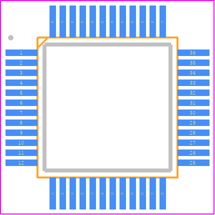 ADC08B200CIVS - Texas Instruments PCB footprint - Quad Flat Packages - Quad Flat Packages - NS Package Number VBC48A