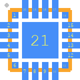 CPT112S-A02-GMR - Silicon Labs PCB footprint - Other - Other - 20 pin QFN