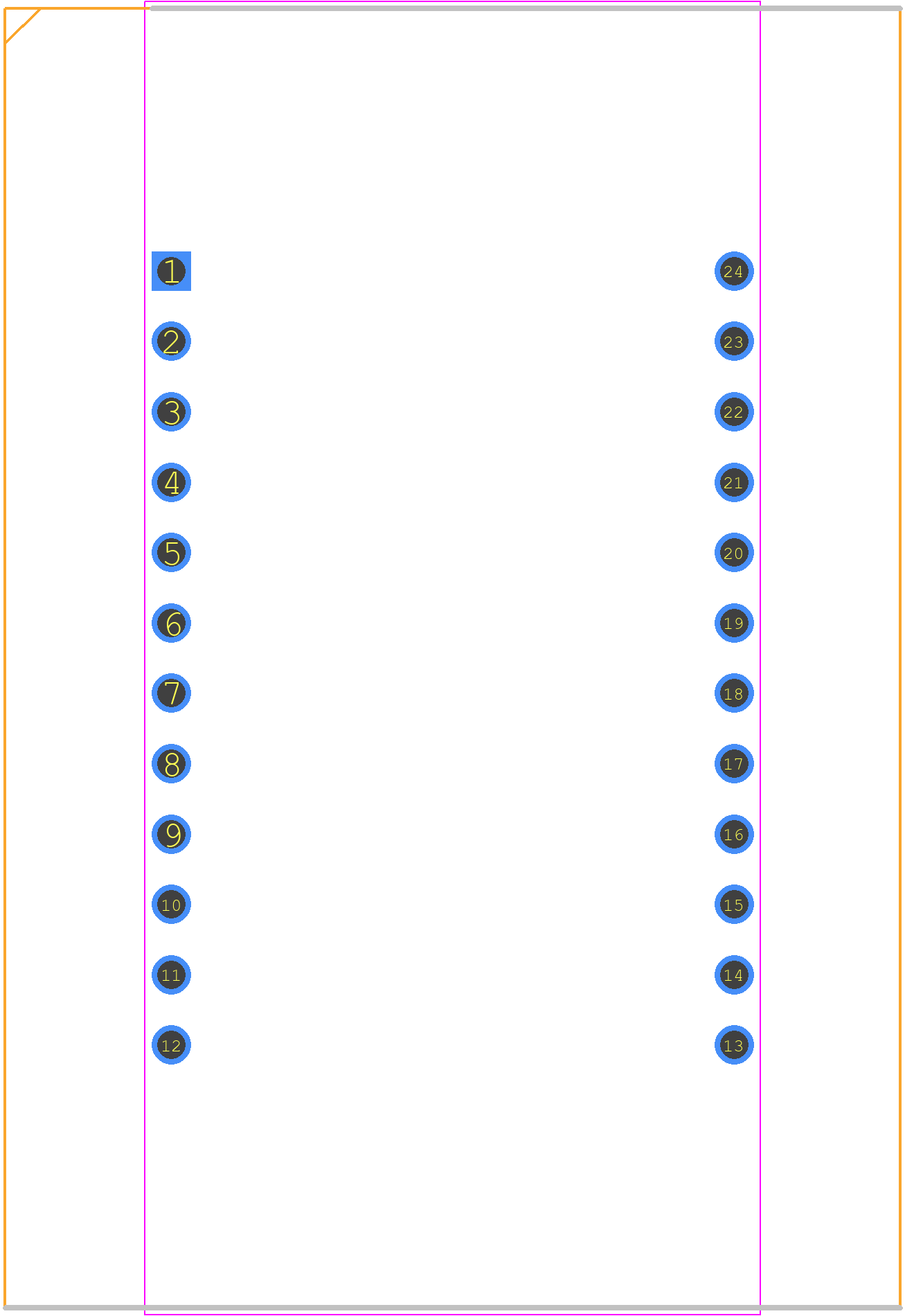 4D-UPA - 4D Systems PCB footprint - Dual-In-Line Packages - Dual-In-Line Packages - 4D-UPA