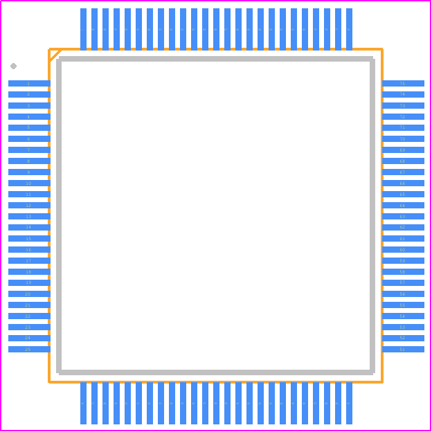 DF2238RTF13V - Renesas Electronics PCB footprint - Quad Flat Packages - Quad Flat Packages - PTQP0100LC-A(2021)
