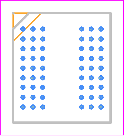 W989D6DBGX6I - Winbond PCB footprint - BGA - BGA - VFBGA 54 Balls
