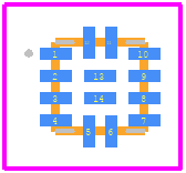 MP3423GG-P - Monolithic Power Systems (MPS) PCB footprint - Other - Other - QFN-14 (2mm x 2mm)