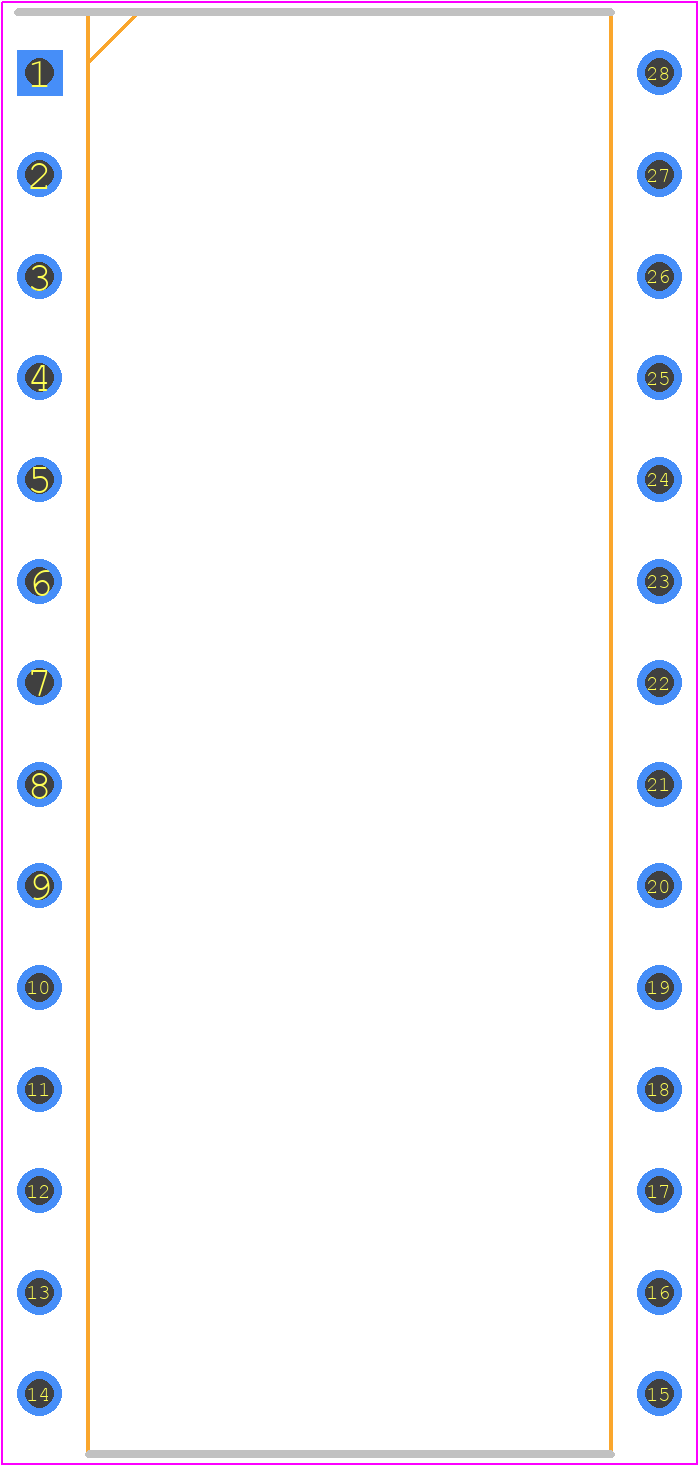 MM74C912N - onsemi PCB footprint - Dual-In-Line Packages - Dual-In-Line Packages - 28-Lead Plastic Dual-In-Line Package (PDIP), JEDEC MS-010, 0.600” Wide Package Number N28B