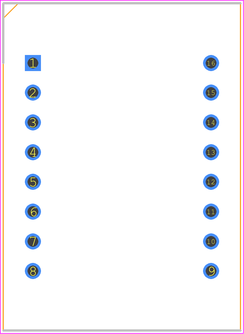 LDS-A816RI - Lumex PCB footprint - Dual-In-Line Sockets - Dual-In-Line Sockets - 16-DIP (0.600", 15.24mm), 13 Leads