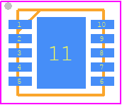 PI3USB221EZWEX - Diodes Incorporated PCB footprint - Small Outline No-lead - Small Outline No-lead - PI3USB221EZWEX-