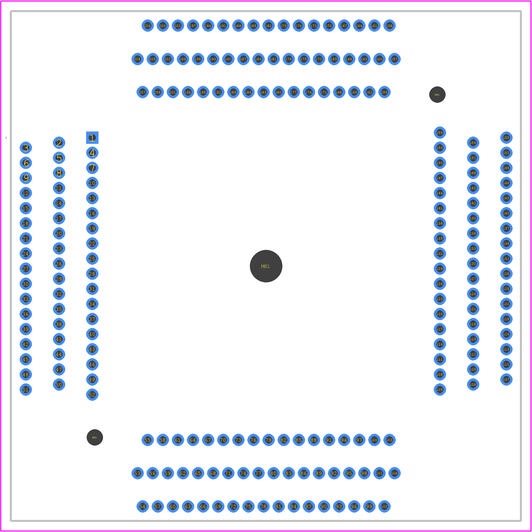 IC200-2084-010 - Yamaichi PCB footprint - Other - Other - IC200-2084-010-2