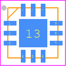 MAX1275AETC+ - Analog Devices PCB footprint - Quad Flat No-Lead - Quad Flat No-Lead - T1244+3