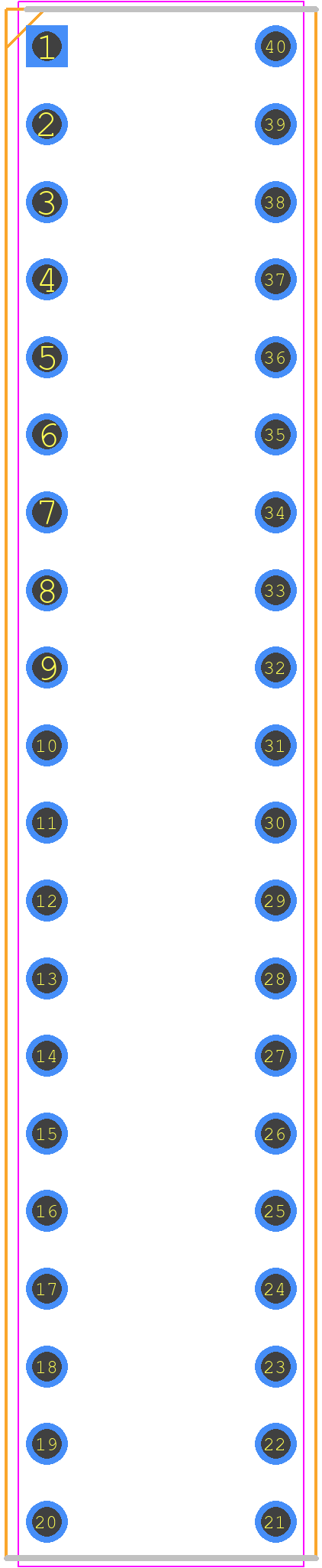 XGCBDX20D - SunLED PCB footprint - Dual-In-Line Packages - Dual-In-Line Packages - XGCBDX20D