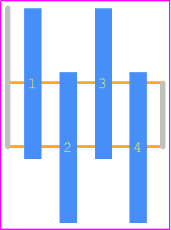 M50-3630442R - Harwin PCB footprint - Header, Unshrouded - Single Row Staggered SMD Pin - Header, Unshrouded - Single Row Staggered SMD Pin - M50-3630442R--