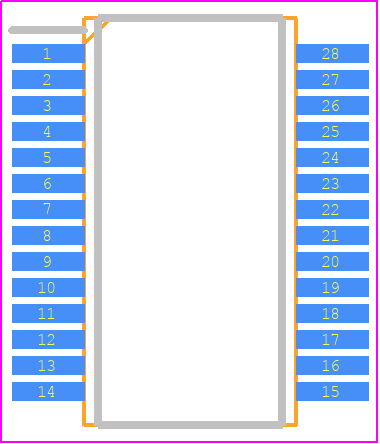 dsPIC33CK32MP102-I/SS - Microchip PCB footprint - Small Outline Packages - Small Outline Packages - ssop-28+