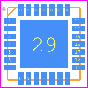 PIC18F26K83-I/MX - Microchip PCB footprint - Quad Flat No-Lead - Quad Flat No-Lead - PIC16F1776-I/MX