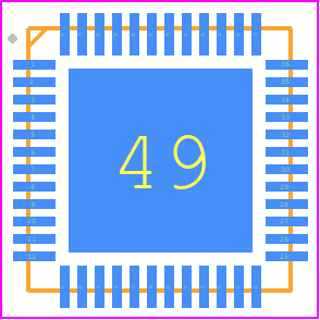 DW1000-I - Decawave PCB footprint - Quad Flat No-Lead - Quad Flat No-Lead - 48-1